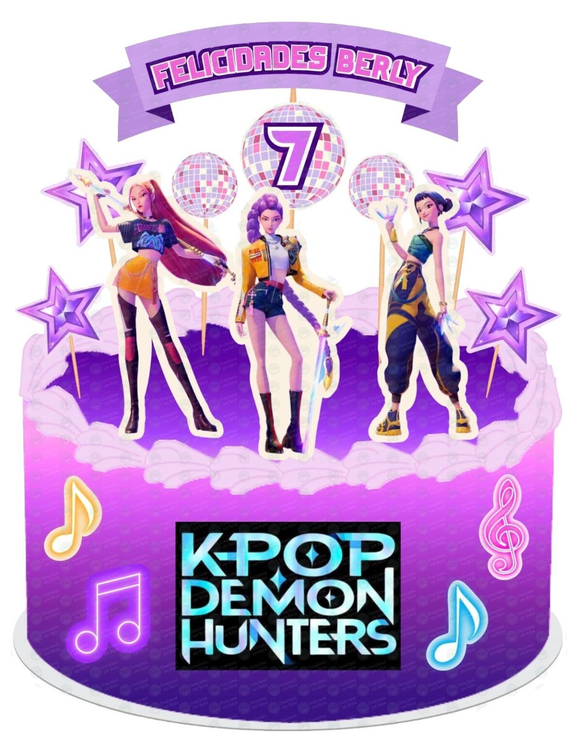 Pop Topper Cake Topper de Las Huntr-x o Guerreras K-POP para pastel