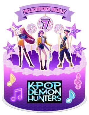 Cake Topper de Las Huntr-X o Guerreras K-POP para pastel
