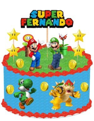 Cake Topper de Mario Bros para Pastel