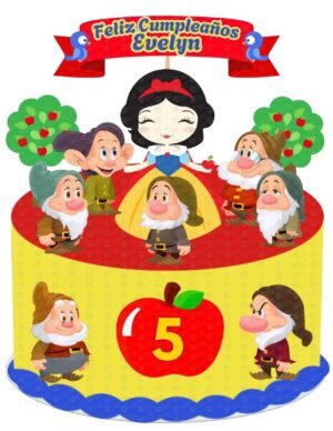 Cake Topper de Blancanieves Y Los Siete Enanos para pastel