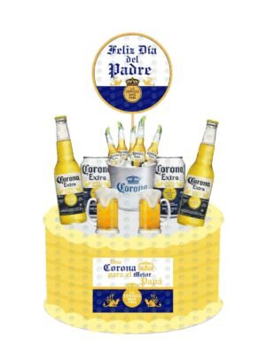 Cake Topper para pastel temática Cerveza Corona para el día del padre