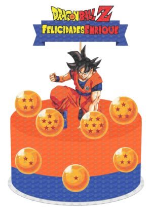 Cake Topper de Goku y las siete esferas del dragón