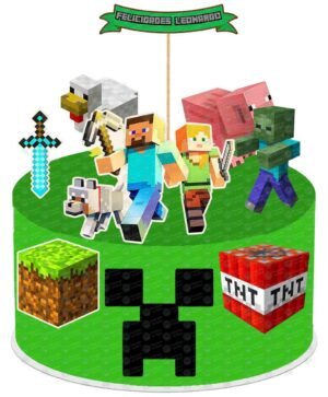 Cake Topper de Minecraft para pastel