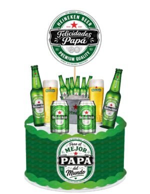 Cake Topper para Papá de Cerveza Heineken para pastel