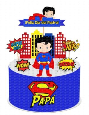 Cake Topper de Super Papá para pastel