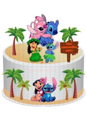 Cake Topper de Lilo y Stitch para pastel